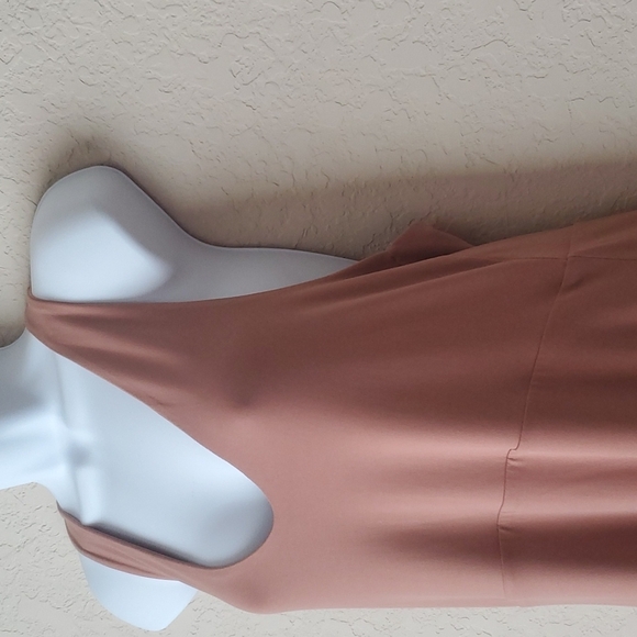 4/$30 Open Edit Sleeveless Scoopneck Tan Mocha Bodycon Dress Size Large - Picture 3 of 12